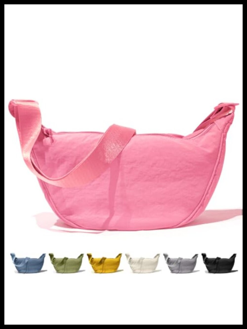 Water Resistant Taslon Crescent Sling Bag Crossbody Shoulder Chest Bag with